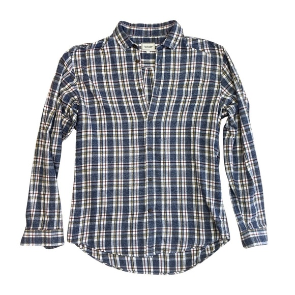 Frank & Oak flannel plaid collared button down long sleeve shirt large - Picture 1 of 10
